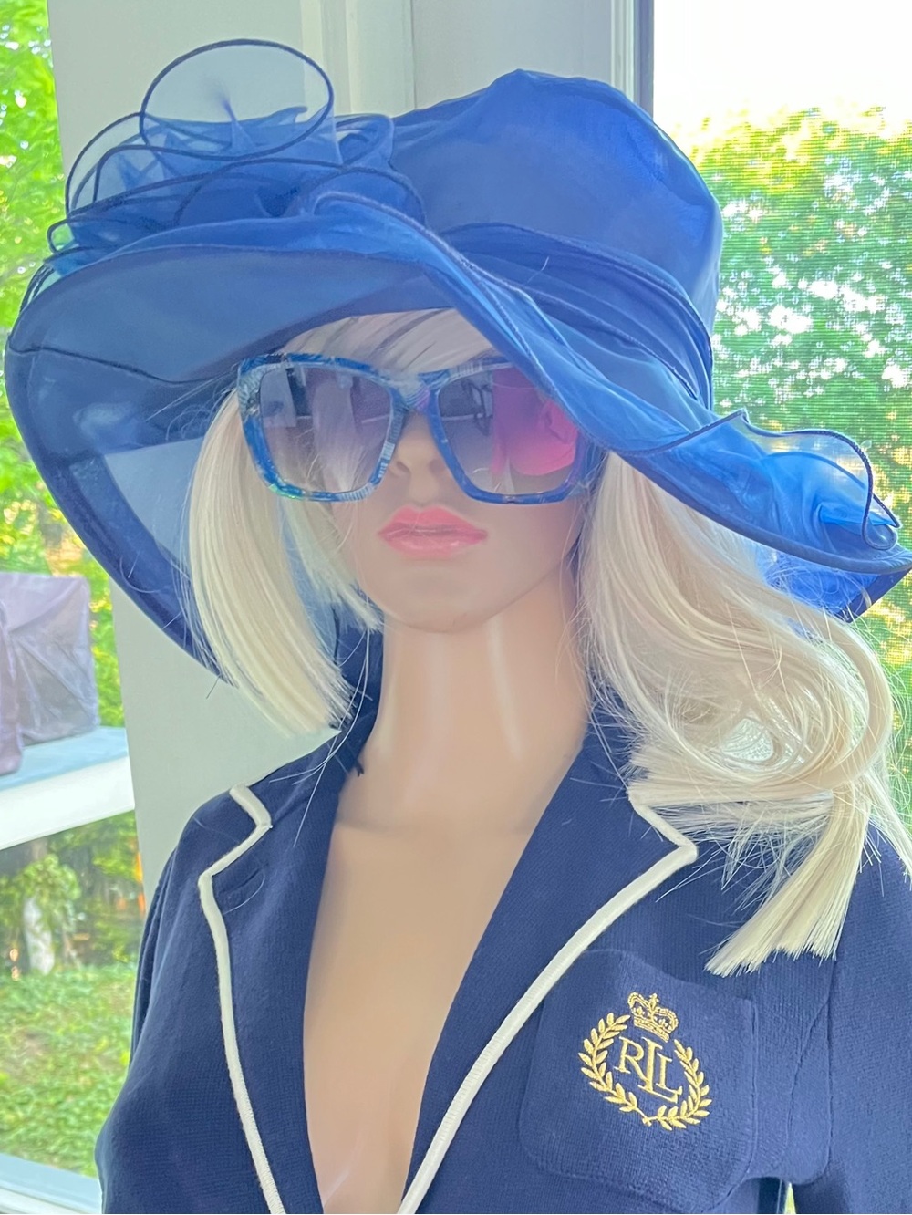 Source Unknown Navy Kentucky Derby Hat